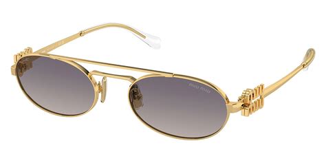 miu miu mu 54zs 5ak30c 53|Miu Miu™ MU 54ZS 5AK30C 53 Gold Sunglasses .